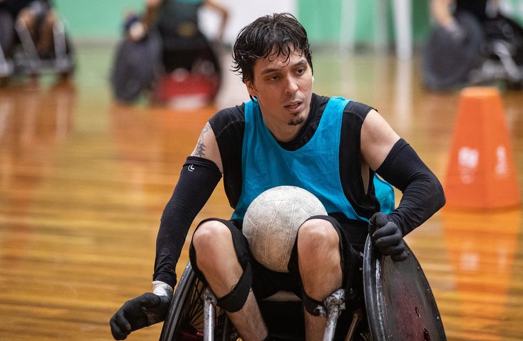 Guilherme Camargo - rugby em cadeira de rodas - 11.2.22 - Treino da seleção de Rugby em CR no CT Paralímpico,