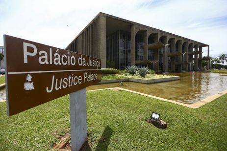 Marcelo Camargo/Agência Brasil Brasília (DF), 10/04/2023 - Fachada do ministério da Justiça.