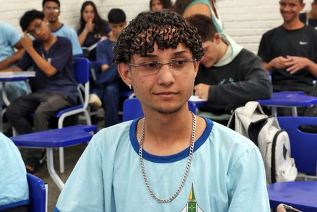 Antônio Cruz/Agência Brasil Brasília (DF), 19/02/2025 - Programa Pé-de-Meia. O aluno da escola CED619 da Samambaia, Vinicius Cassiano. Foto: Antônio Cruz/Agência Brasil