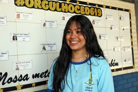 Antônio Cruz/Agência Brasil Brasília (DF), 19/02/2025 - Programa Pé-de-Meia. A aluna da escola CED619 da Samambaia, Nicolly Evelyn. Foto: Antônio Cruz/Agência Brasil