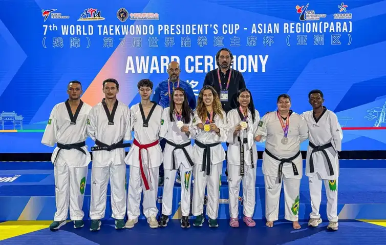 Divulgação/CPB seleção brasileira de para taekwondo encerrra President’s Cup com quatro medalhas, uma delas de ouro conquistada por Ana Carolina Moura, em 25/04/2025
