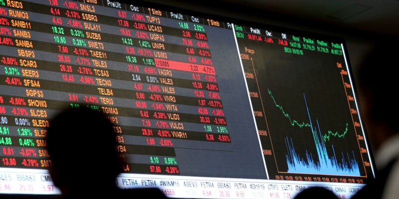 Bolsa cai 2,42% com indefinição sobre juros no Brasil e no exterior