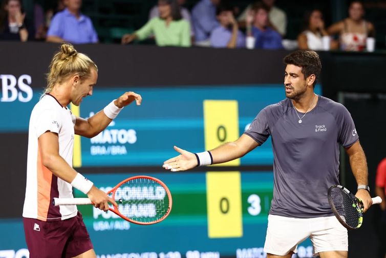 Divulgação/ATP de Houston/@mensclaycourt Rafael Matos e Orlando Luz, - ATP de Houston 2026 - tênis
