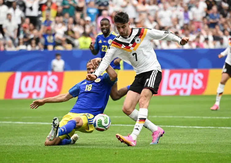 REUTERS/Annegret Hilse/Proibida reprodução Soccer Football - FIFA World Cup 2026 - Group E - Germany v Curacao - Houston Stadium, Houston, Texas, U.S. - June 14, 2026 Germany's Kai Havertz scores their seventh goal REUTERS/Annegret Hilse TPX IMAGES OF THE DAY